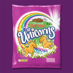 Visual of the packaging of the frozen breaded Turkey Unicorns.